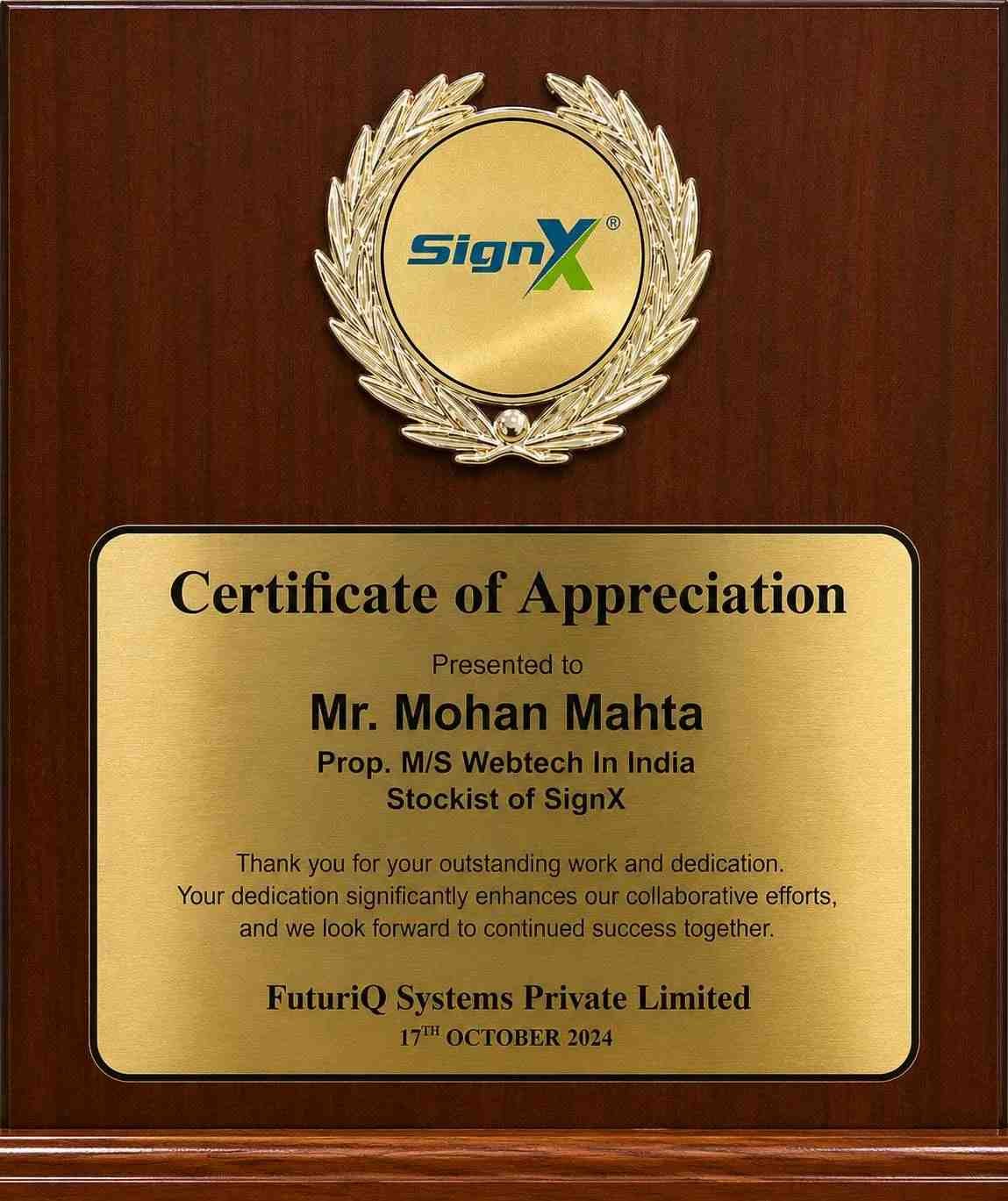 SignX CA Certificate of Partnership